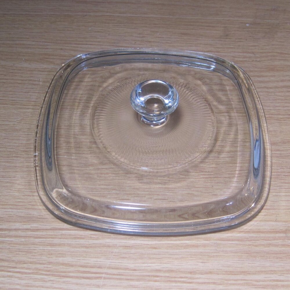 Pyrex Lid A-7-C Clear Fits 1 Qt, 1 1/2 Qt and 1 3/4 Qt Corning Ware Square Casse